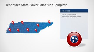 Editable Map with 95 Counties Tennessee