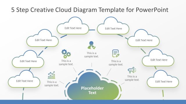 5 Step Creative Cloud Diagram Template