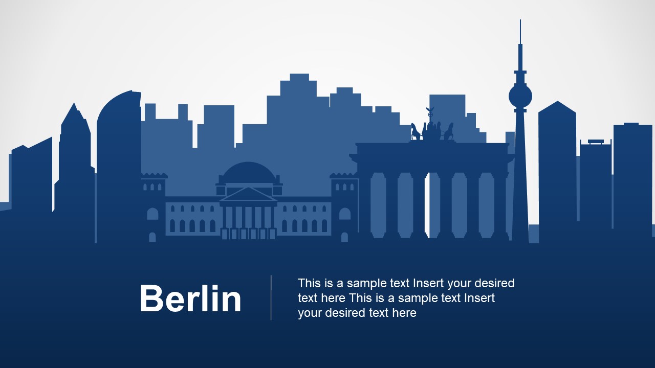 Silhouette Map of Berlin Skyline