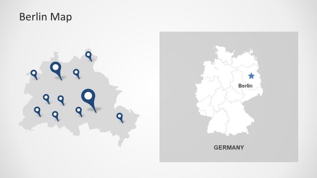 Gray Map of Berlin PowerPoint