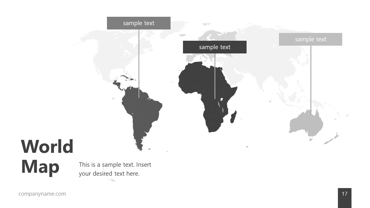 Editable World Map Slide SlideModel