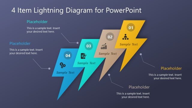 Multi-Step Lightning Diagram PowerPoint Template