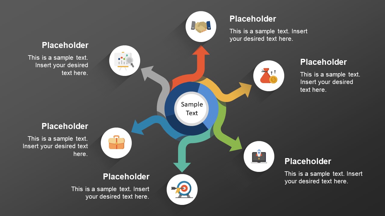 6 Step Business Concept With Arrows For PowerPoint - SlideModel