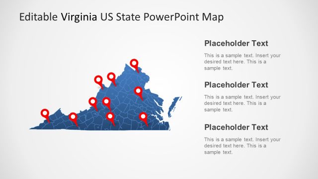 Virginia US State Map PowerPoint Template