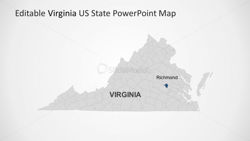 PowerPoint Map Template for Virginia