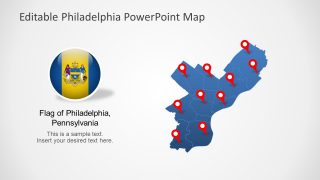 US Editable Map Philadelphia Flag