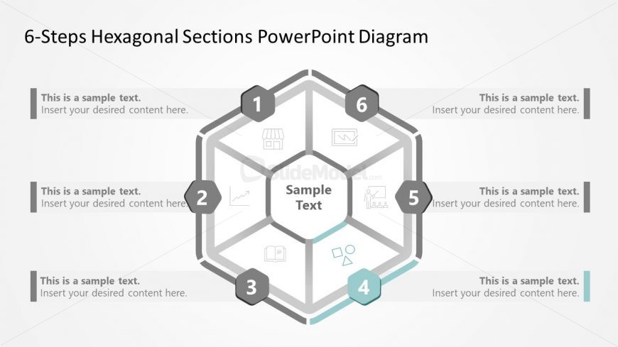 Editable Hexagonal Sections PowerPoint Diagram
