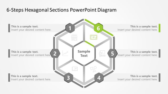 PPT Template Diagram of Multi Step Hexagon