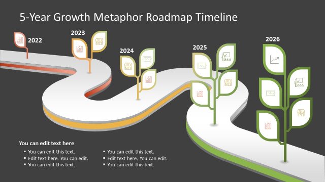 5-Year Growth Metaphor Roadmap PowerPoint Timeline Template