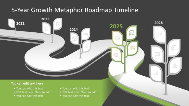 5-Year Growth Template Slide Template For PowerPoint