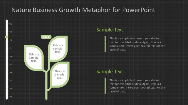 Three Leaf Plant Metaphor for Growth Concept
