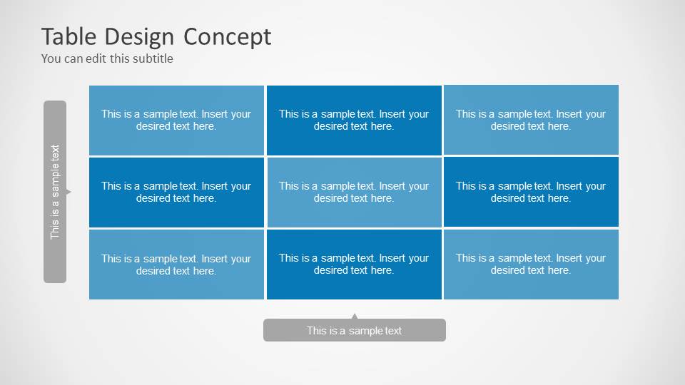 Table Design Concept for PowerPoint SlideModel