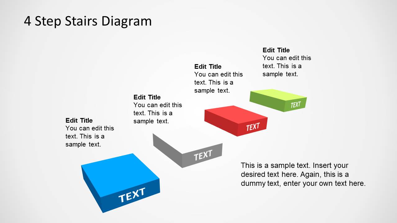 Step Stairs Diagram Template For Powerpoint Slidemodel