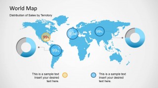 Donut Chart Sales Distribution by Territory for PowerPoint