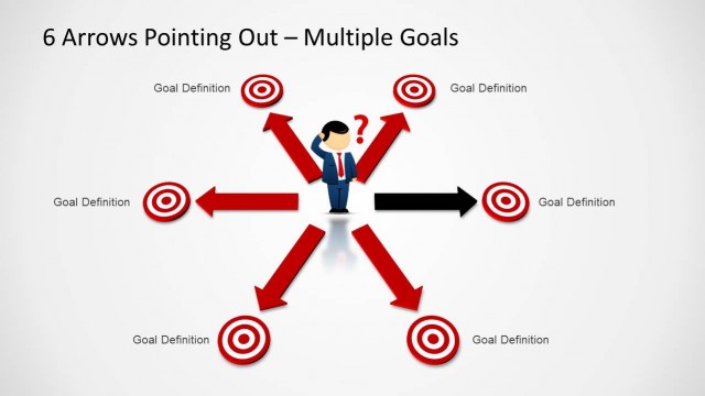 6 Arrows Pointing Out Template for PowerPoint