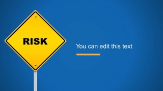 Yellow Risk Road Sign Slide Design for PowerPoint