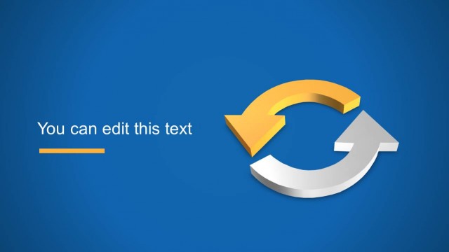 3D Life Cycle Diagram with 2 Arrows for PowerPoint