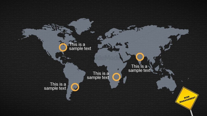 Global World Map Slide Design over Dark Background