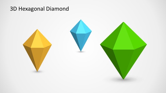 3D Hexagonal Diamond Shapes for PowerPoint