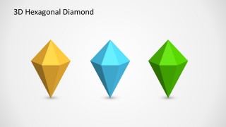 3D Hexagonal Diamond Shapes Aligned Horizontally