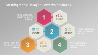 8 Hexagonal shapes with flat infographic design and PowerPoint Business Icons.