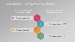 Hexagonal Shapes with PowerPoint Icons in 4 Steps List