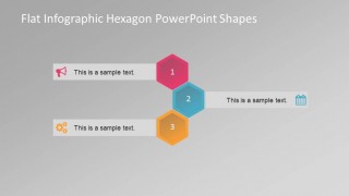 3 Steps Infographic List with Hexagonal Shapes