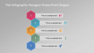 Hexagonal Infographics with 5 Steps and Icons