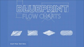 Amazing PowerPoint Blueprint Theme with Flowchart Elements