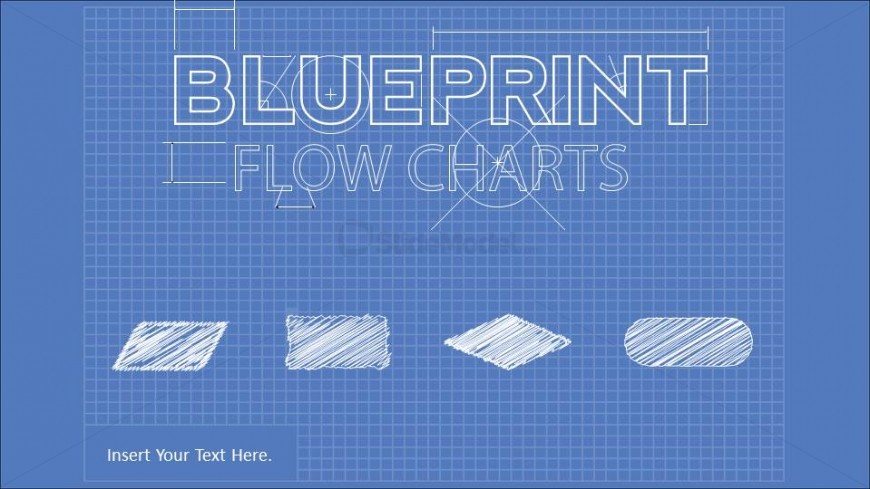 Amazing PowerPoint Blueprint Theme with Flowchart Elements