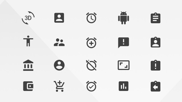 Google Materials Actions Icons for PowerPoint