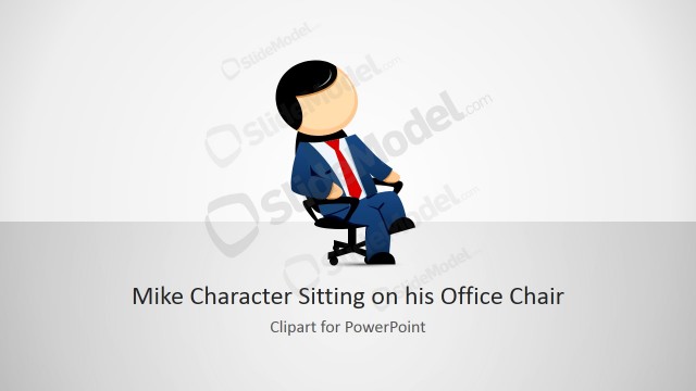 Mike Male Cartoon Sitting on his Office Chair Clipart