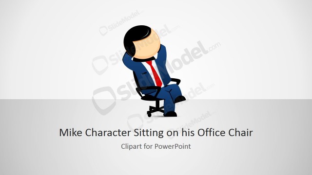 Mike Male Cartoon Clipart Relaxing on his Office Chair