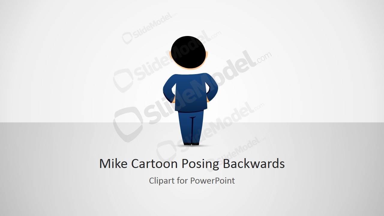 Male Cartoon Posing Backwards and Hands on Hips