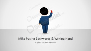 Mike Posing Backwards Illustration with Hand Writing