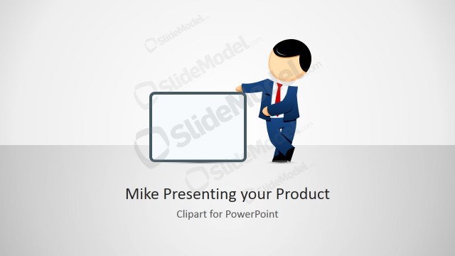 Mike Male Cartoon Clipart Presenting a Product