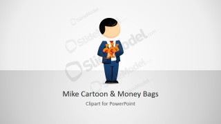 Male Cartoon Money Bag Clipart Design