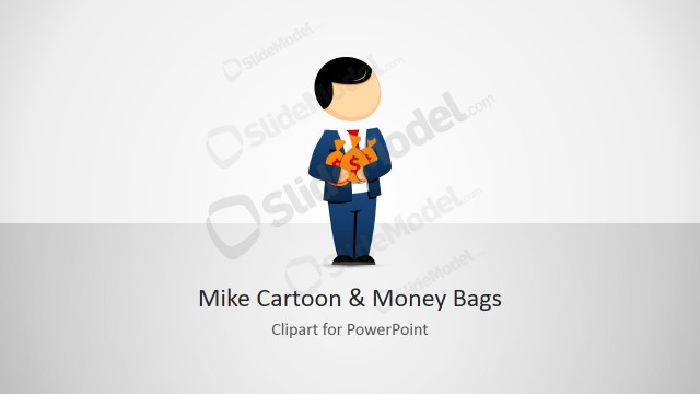 Mike Male Cartoon Clipart with Money Bags