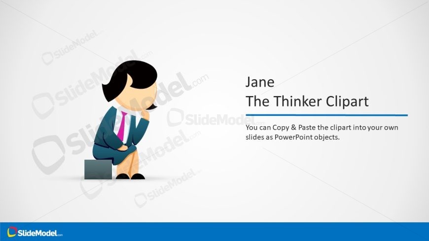 Attractive Jane Thinker Cartoon Clipart