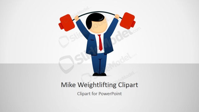 Mike Male Cartoon Weightlifting Clipart
