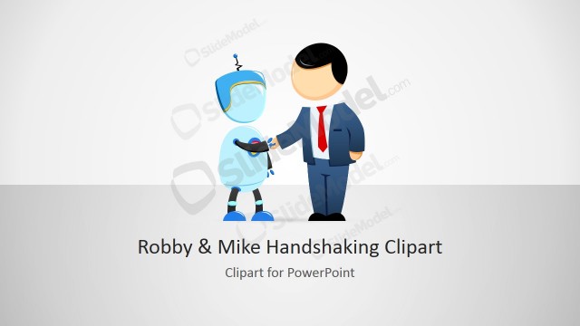 Robby & Mike Cartoon Handshaking Clipart