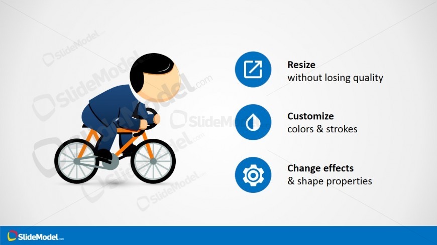 Clipart Running a Bike for PowerPoint