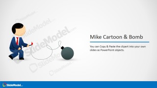 Mike Cartoon Character Clipart Igniting a Bomb