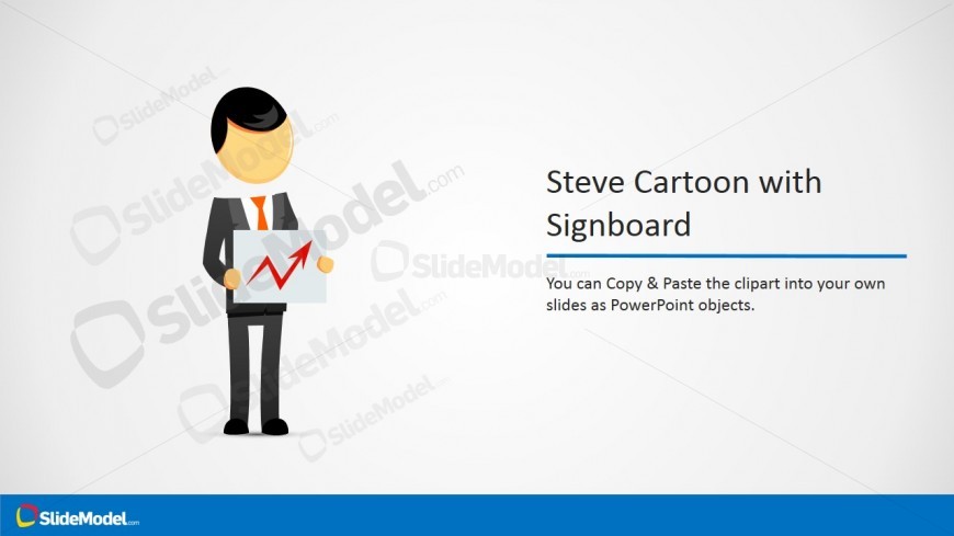 Cartoon Character Clipart with Signboard in Hands