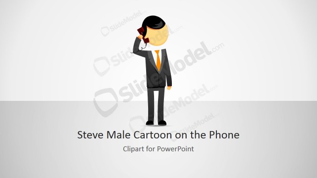 Steve Male Cartoon on the Phone Clipart