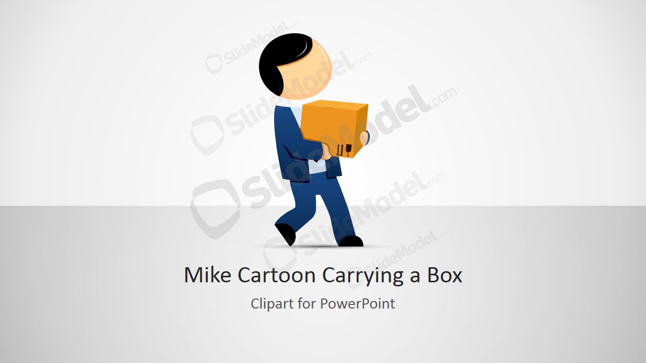 Male Cartoon Carrying a Box Illustration