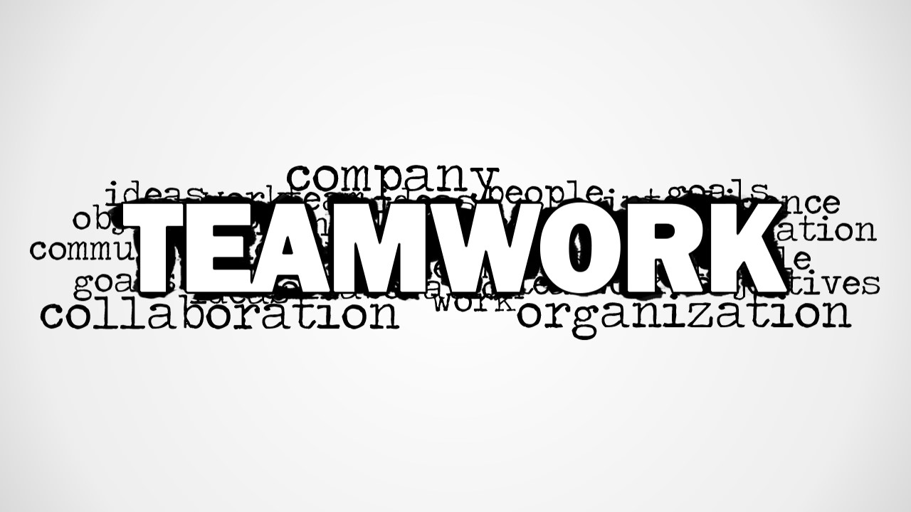 Teamwork Picture for PowerPoint with Tag Cloud