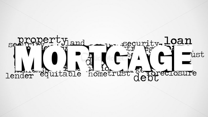 PowerPoint Word Cloud Featuring Mortgage Concept