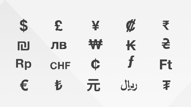 Currency Symbols PowerPoint Icons