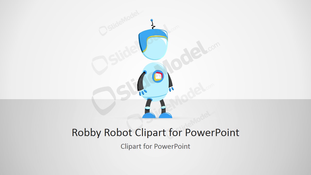 Robby Robot Cartoon Illustration for PowerPoint - SlideModel